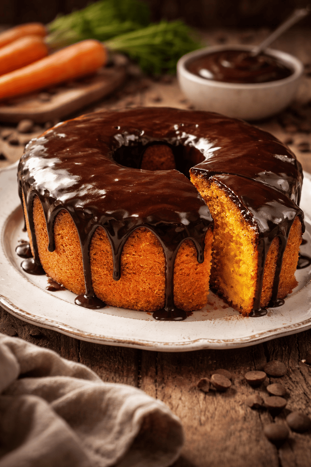 Bolo de Cenoura com Chocolate